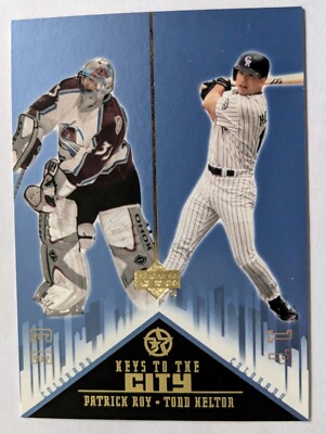 PATRICK ROY, TODD HELTON, 2003 UD SUPERSTARS KEYS TO THE CITY #K6, AVS, ROCKIES