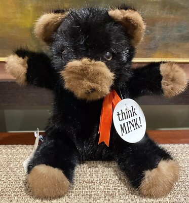 Mink Fur Bear 11  New With Original Tags Rare Vintage 1982
