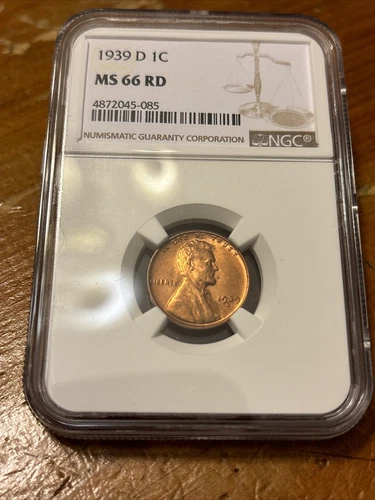 1939-D 1C NGC MS66RD Lincoln Cent 