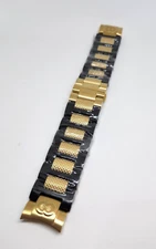 Invicta Corduba Black Gold Stainless Steel and Rubber Watch Bracelet 