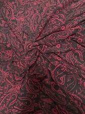 4 METRE GOOD QUALITY PAISLEY CHIFFON DRESS FABRIC BLACK & WINE RED CHEAP ON EBAY