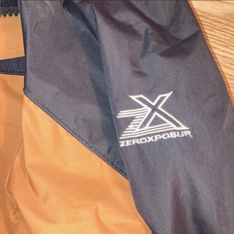 Jaqueta masculina ZeroXposur tamanho grande laranja e cinza carvão forrada de lã com capuz - Imagem 4 de 4