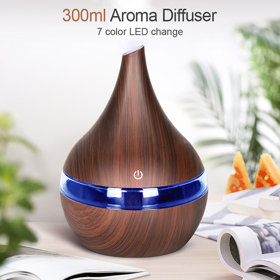 USB Mini 300ml 7 Colors LED Air Humidifier Essential Oil Diffuser Aroma ...