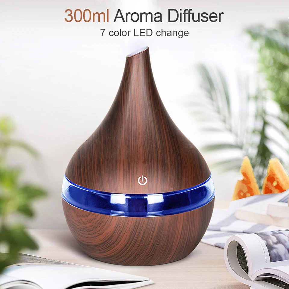 USB Mini 300ml 7 Colors LED Air Humidifier Essential Oil Diffuser Aroma Purifier - Image 2 of 4