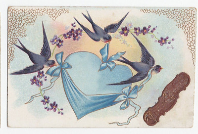 CPA Fantaisie - Découpis Hirondelle Dentelée - Carte Postale Ancienne