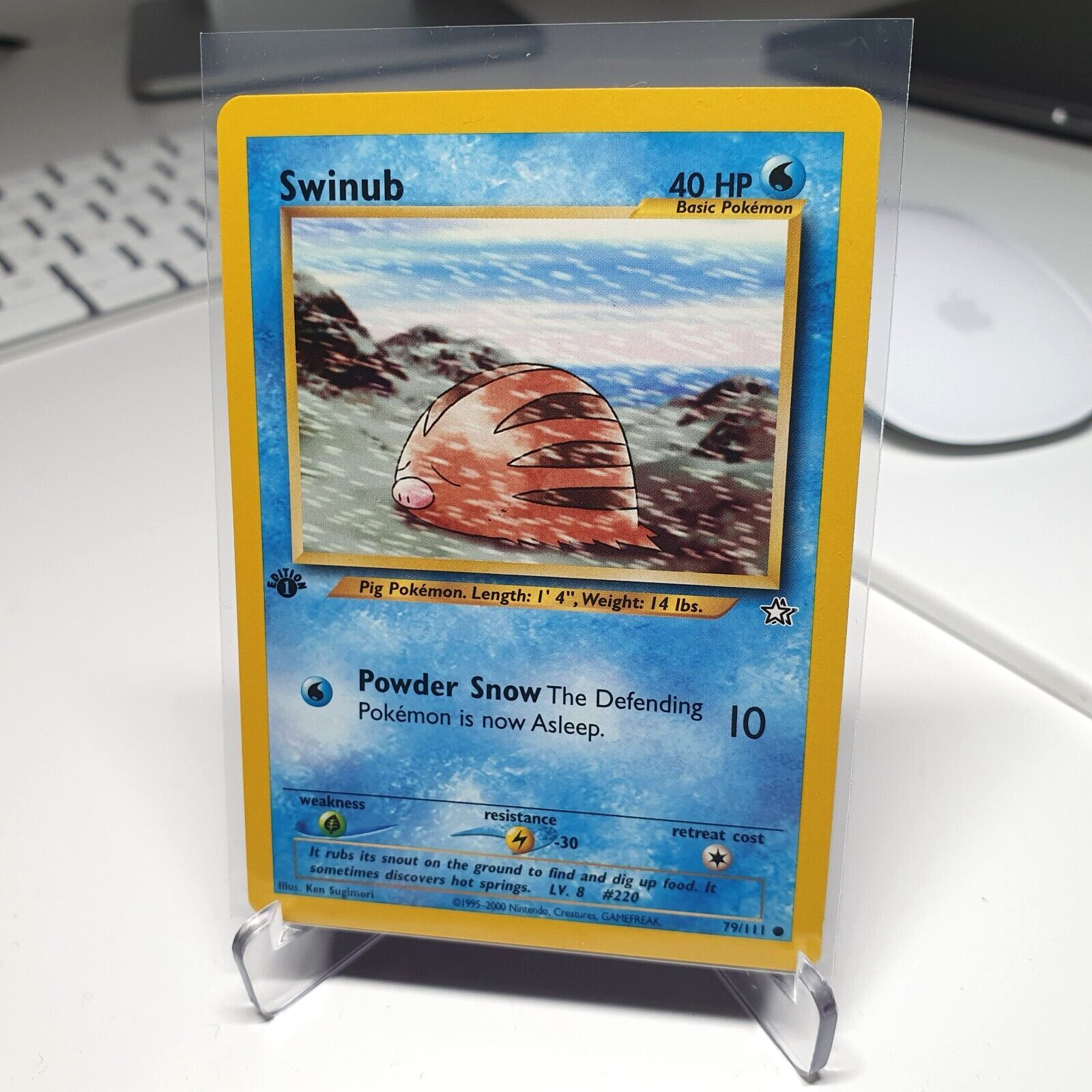 Pokemon card Swinub 1st Edition 79/111 Neo Genesis Near Mint