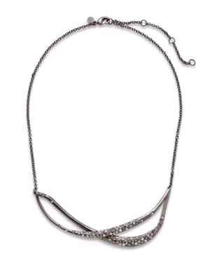 Alexis Bittar Miss Havisham Crystal Encrusted Twined Necklace Gunmetal W1048