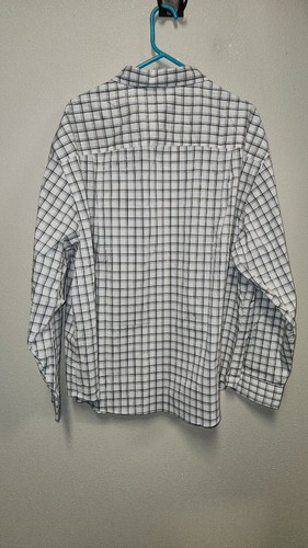 NEW VAN HEUSEN MENS SHIRT Gray White Beige Plaid Button Long Sleeve 2XL NEW - Picture 6 of 6