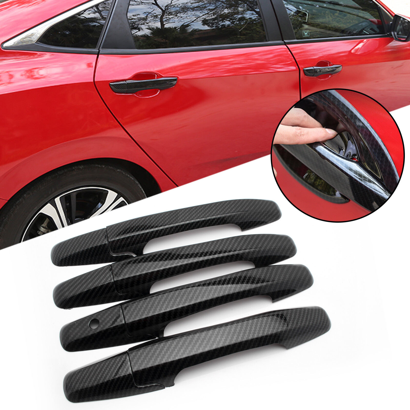 ABS Carbon Fiber Style Door Handle Cover Trim For Honda Civic 20062011 8th Gen eBay