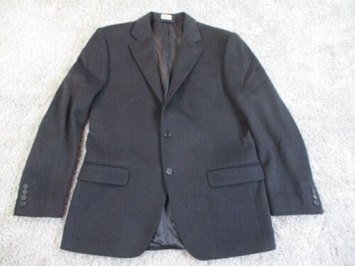Enzo Mantovani Blazer Mens 42 Reg Black Cashmere Fleece Dressy Casual Sport Coat - Picture 1 of 20