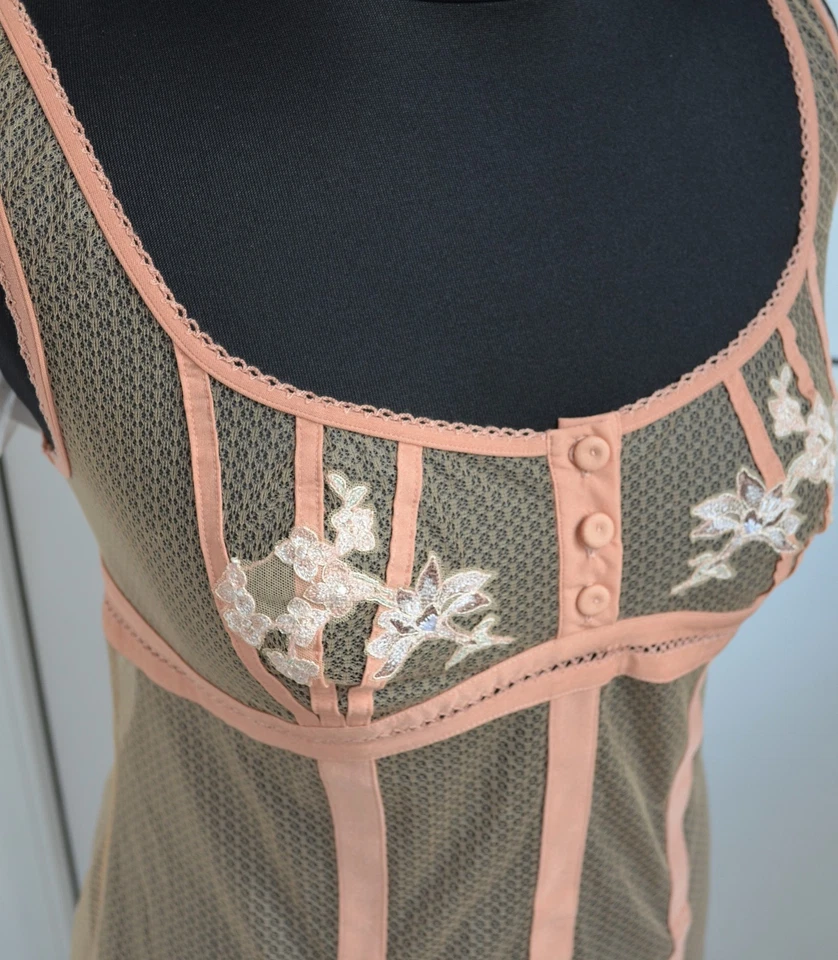 LA PERLA Floral Slip S Bordado Encaje Boda Peluche Bebé-muñeca Desnudo Rosa Melocotón Foto 4 de 4