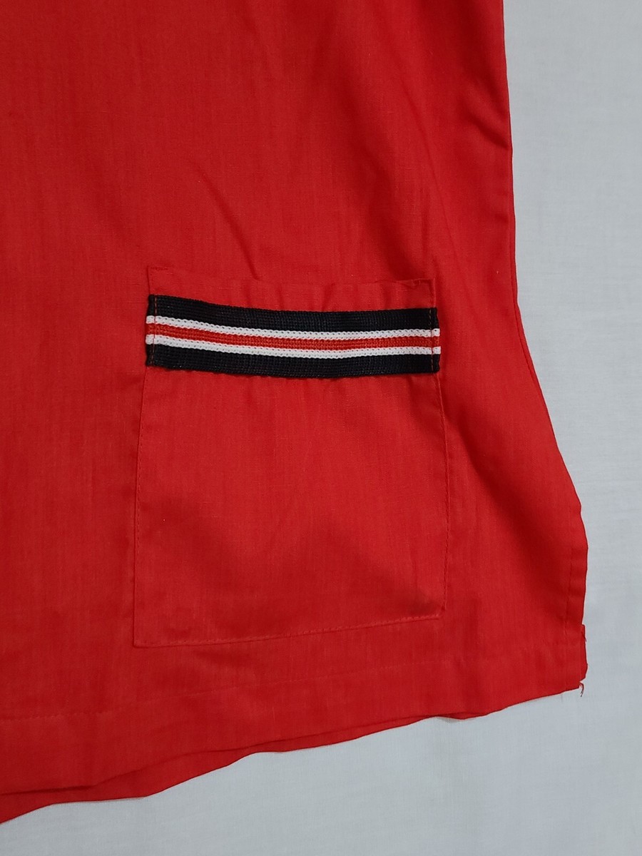Vtg 50s 60s Blank Red Bowling Shirt Womans Sz M Hilton 50/50