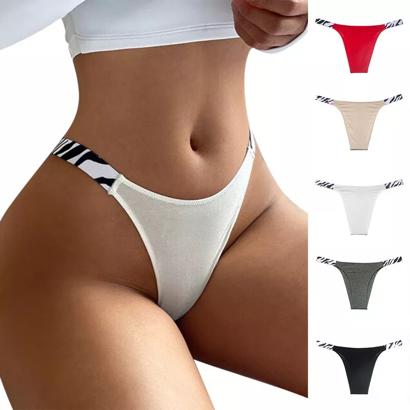 Womens Sexy Lingerie High Cut Thongs V-Back Underwear G-String Panties