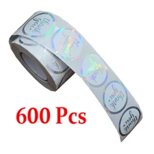 600 Pcs 1.5" Thank You Stickers - Iridescent Effect Thank You Stickers Labels