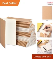 Kraft Notebooks Bulk 50 Small Travel Journals Unlined Soft Cover for School