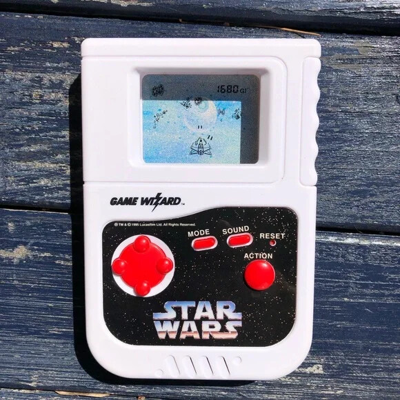 Vtg '95 Star Wars Game Wizard Handheld Video Game With Pouch & 2