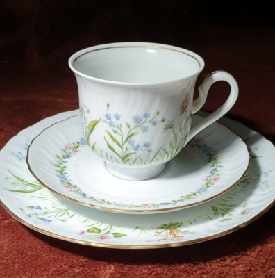 Sweden Svenska Floran porcelain tea pair Cup Saucer Plate | eBay