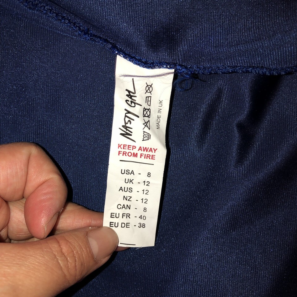 NASTY GAL Collection Womens Stretch Navy Velour Wrap Mini Skirt Bandeau