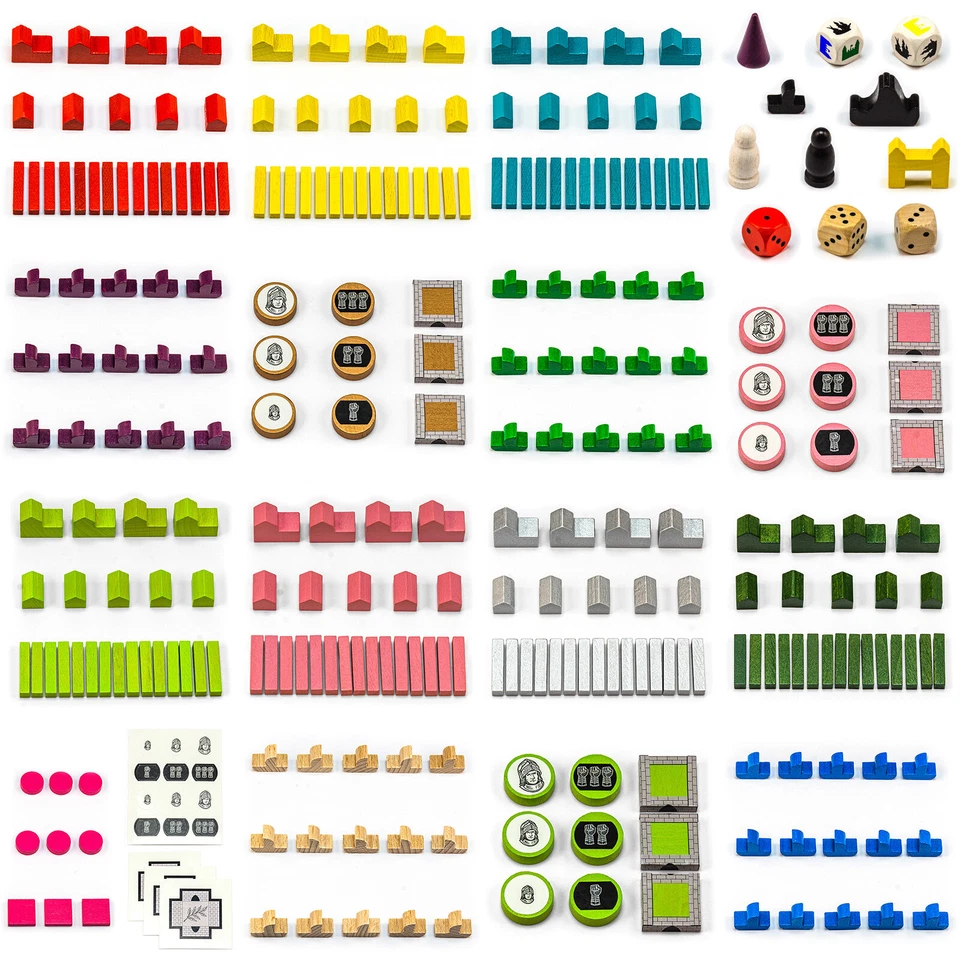 Piezas de repuesto piedras de juego 20 colores a juego para Los colonos de Catán madera