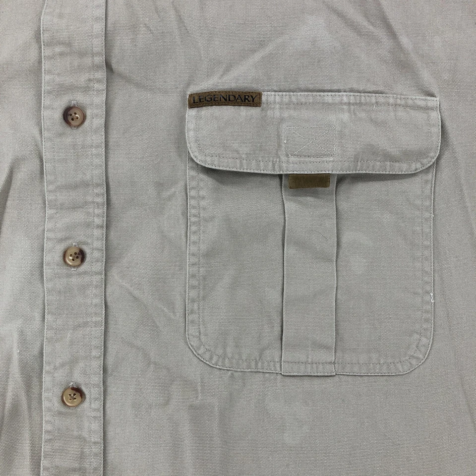 Legendary Whitetails Deer Buck Camo Accent Beige Button Down Shirt Mens Size 3XL - Image 3 of 4