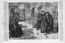 Rome - A Sketch in the Convent Garden of Gesu E. Maria  - Game of Bowls  - 1872 