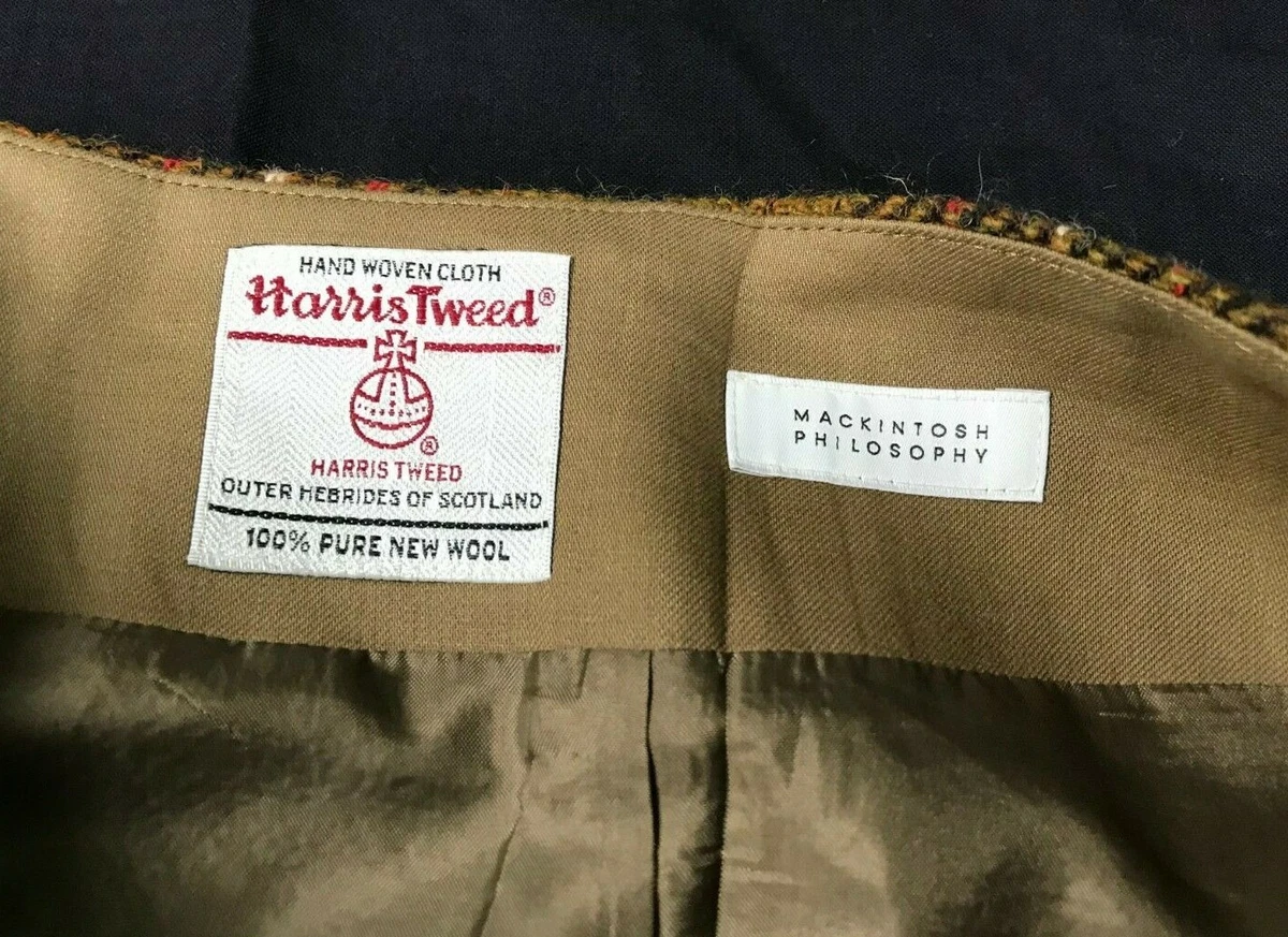 38 Japan Mackintosh Philosophy Harris Tweed Brown Wool Skirt Japan
