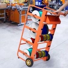 Wire Spool Rack Electrical Cable Caddy Dispenser w/Wheels 11Rods 300lbs Capacity