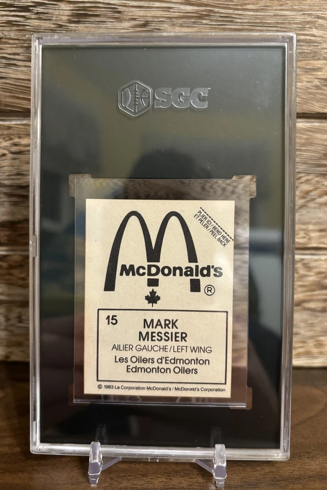 1982-83 McDonald's Stickers Mark Messier #15 SGC 3 HOF - Image 2 of 2