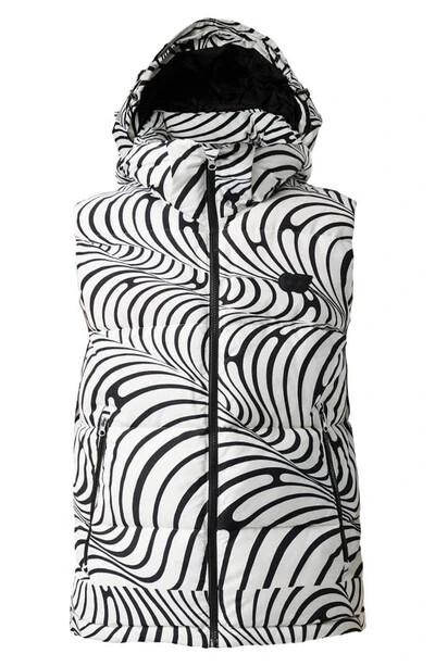 NEW Men's ALPHATAURI X B. Monroe Stripe Down Vest In White/Black