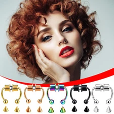 Fake Nose Ring Hoop Magnetic Horseshoe Rings 316L Stainless Steel Nose Rings BB