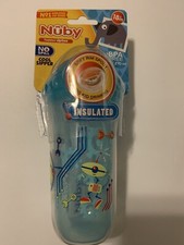 Nuby Blue Toddler Sipeez Cup No Spill Cool Sipper Insulated Robot Designs