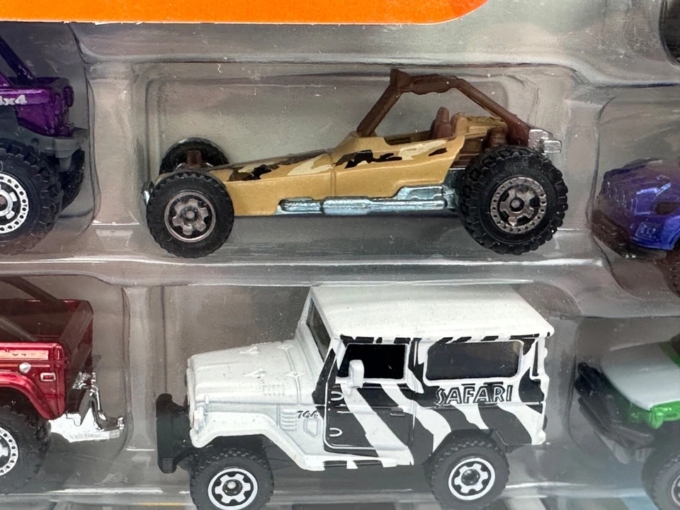 Paquete de 10 juegos de regalo Matchbox Off-Road Adventures, Safari Land Cruiser, 1:64, nuevo en caja Foto 4 de 4