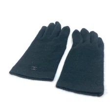 CHANEL CC CC Mark gloves Glove silk Black