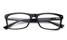 Clear Lens Black Glasses Rectangle Lens Comfortable Fit with Spring Hinge UV100%