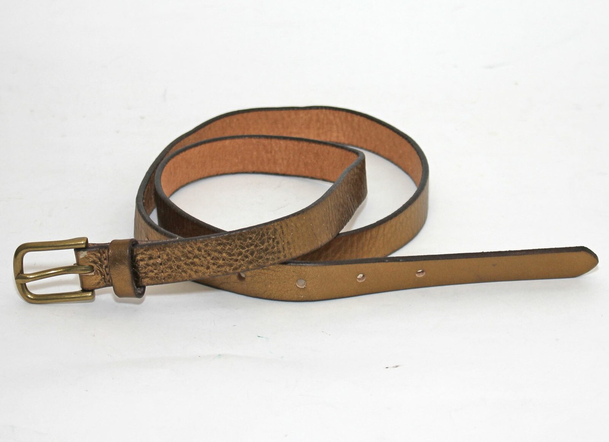 J. Crew Dark Brown Belt with Gold Buckle Genuine Italian Leather Size S J Crew NWT Women main image 3