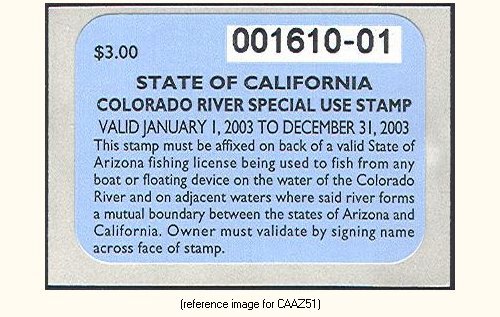 D2K California Colorado River Fishing Stamp 2003 $3.00 - Picture 1 of 1
