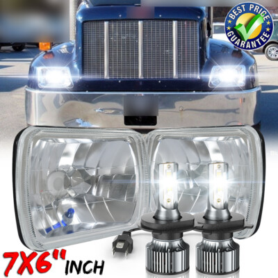 2pc 7x6'' 5x7'' inch LED Headlights Hi/Lo Beam For 1995-2005 Peterbilt 330 Truck