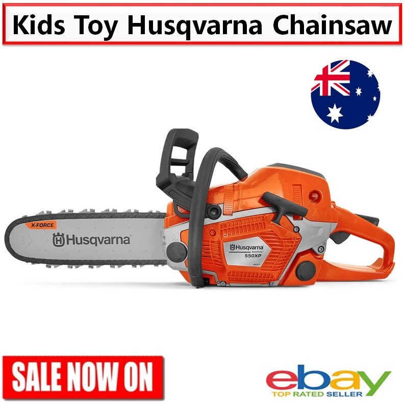 Kids Pretend Toy Chainsaw Power Tool Husqvarna Battery Operated