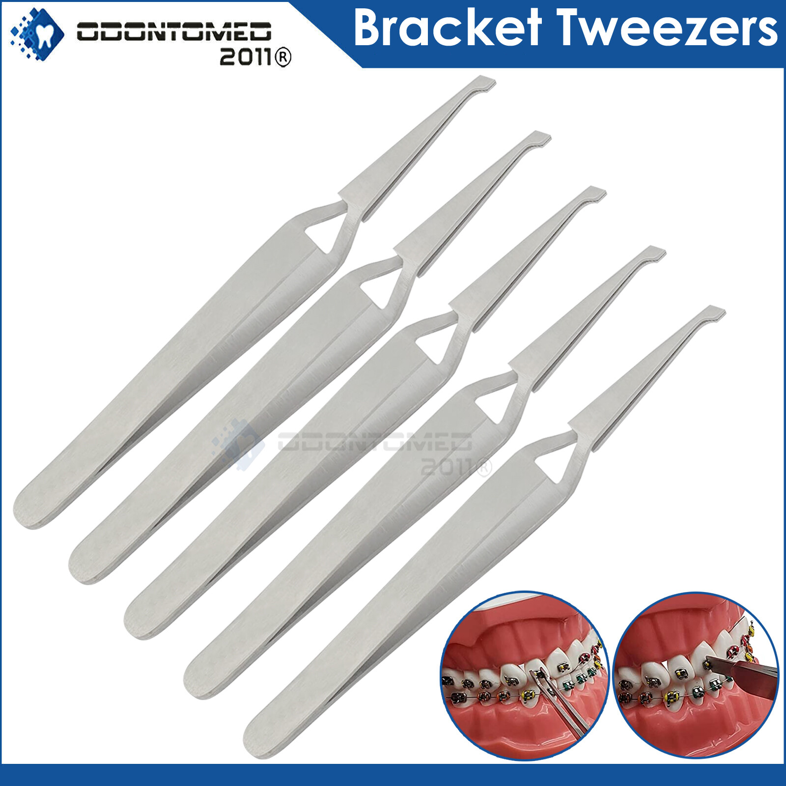 Dental Orthodontic Bracket Tweezers 5 Pcs Self Closing Reverse Action Forceps eBay