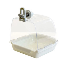 Featherland Paradise Hooded Bird Bath , Small Parrot Bath, Bird Bath Supply