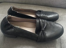 DANSKO Women  s BLACK Leather Slip On Loafers Flats Comfy Office Shoes Size 8/39