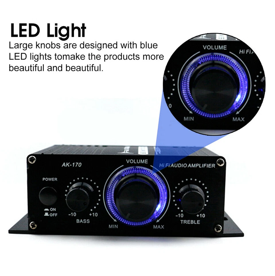 HiFi Verstärker Auto 12V 400W Aluminium Audio Stereo Mini Power Car Amplifier - Bild 4 von 4