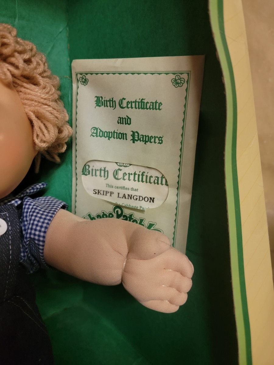 Coleco Cabbage Patch Kid 1985 SKIPP LANGDON Boy Bibs Blue Eye