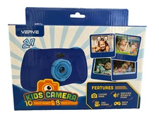 New In Box Boys Blue Verve Digital Camera Built in Games & Video Recorder