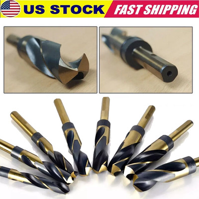 8-Piece Premium 1/2  Reduced Shank Silver and Deming Large Drill Bit Set in Al