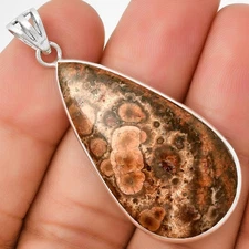Natural Poppy Jasper 925 Sterling Silver Pendant Jewelry P-1001