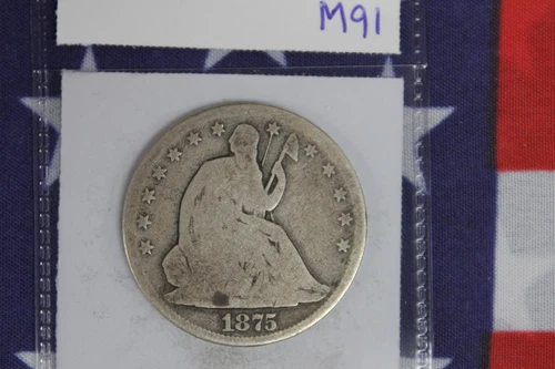 1875 Liberty Seated Half Dollar - Good Condition (M91)