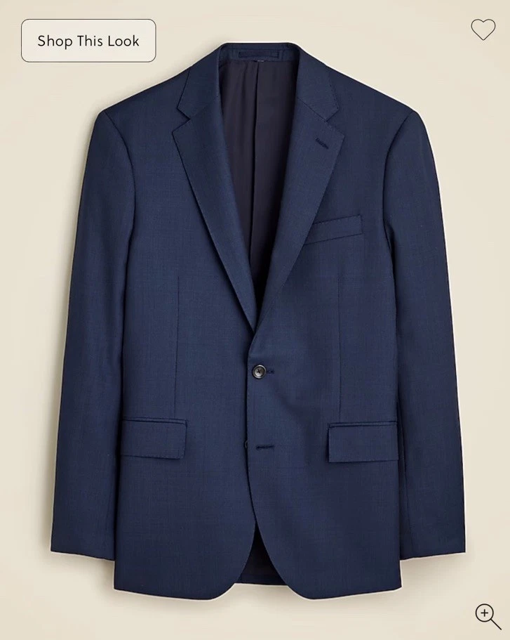 J.Crew NWT MSRP $550 Ludlow Slim-fit suit jacket Italian worsted wool 42R Blue - Image 2 of 4