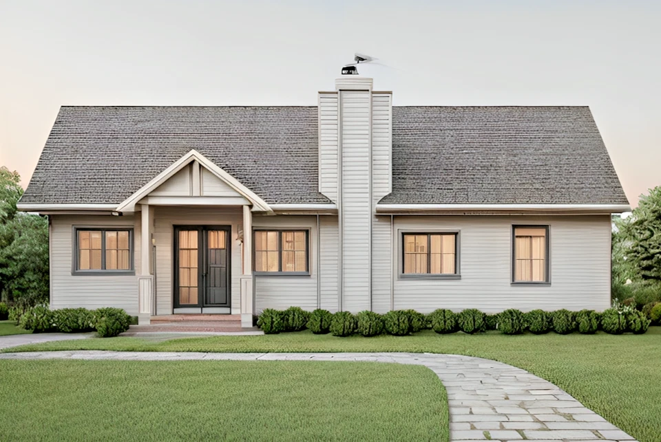 Casa de campo moderna personalizada plano 3 dormitorios y 2 baños con CAD gratis Foto 2 de 4