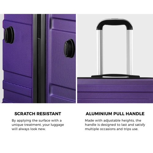 Mazam 28" Luggage Suitcase Trolley Set Travel TSA Lock Storage Hard Case Purple - Picture 3 of 10